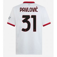 Moški Nogometni dresi AC Milan Strahinja Pavlovic #31 Gostujoči 2024-25 Kratek Rokav